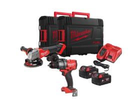 MILWAUKEE 4933492516 - PACK AMOLADORA + TALADRO + BATERIAS 5AH