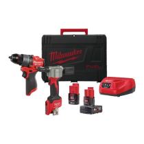 MILWAUKEE 4933480593 - PACK REMACHADORA + TALADRO + BATERIAS Y CARGADOR M12
